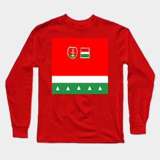 Sporty Hungarian Design on Red Background Long Sleeve T-Shirt